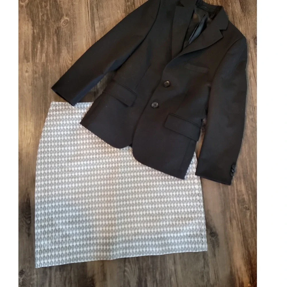 Ann Taylor Black White Geometric Oval Print Pencil Skirt Size‎ 4 Business Office